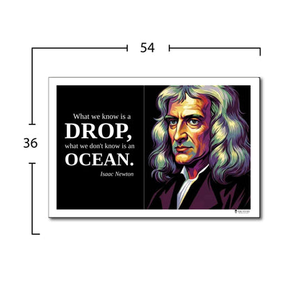 Isaac Newton Inspirational Quote Poster - "What we know is a DROP..."