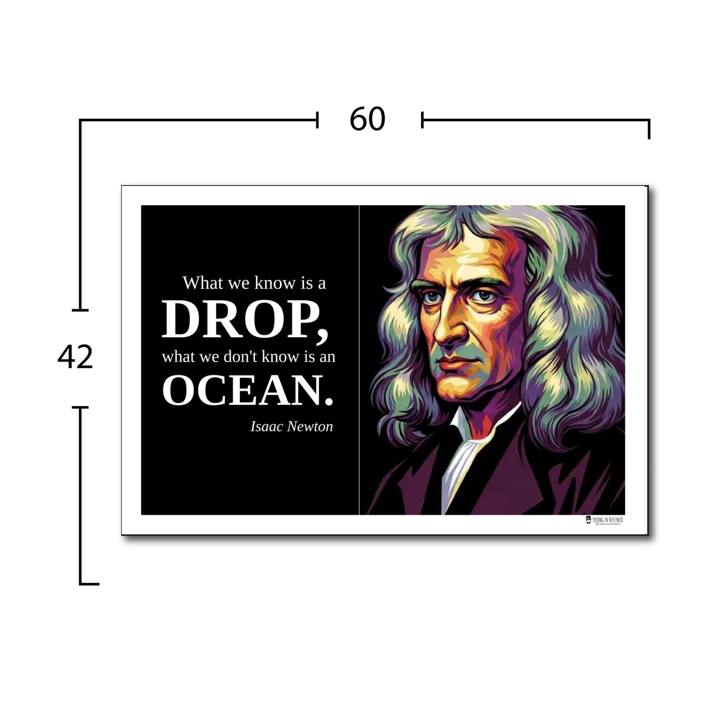 Isaac Newton Inspirational Quote Poster - "What we know is a DROP..."