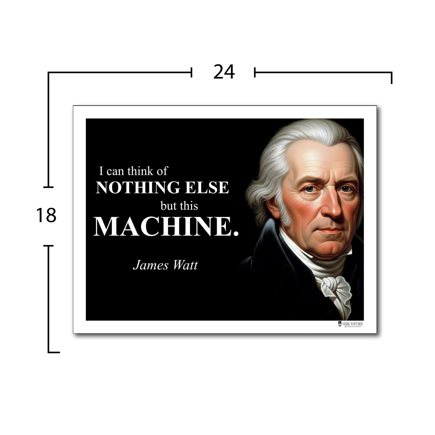 James Watt Inspirational Quote Poster - "I can think of NOTHING ELSE..."