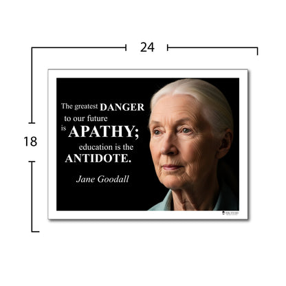 Jane Goodall Inspirational Quote Poster - "The greatest DANGER..."