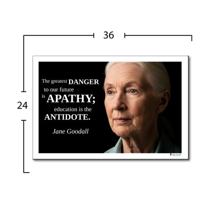 Jane Goodall Inspirational Quote Poster - "The greatest DANGER..."