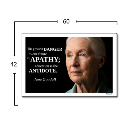 Jane Goodall Inspirational Quote Poster - "The greatest DANGER..."
