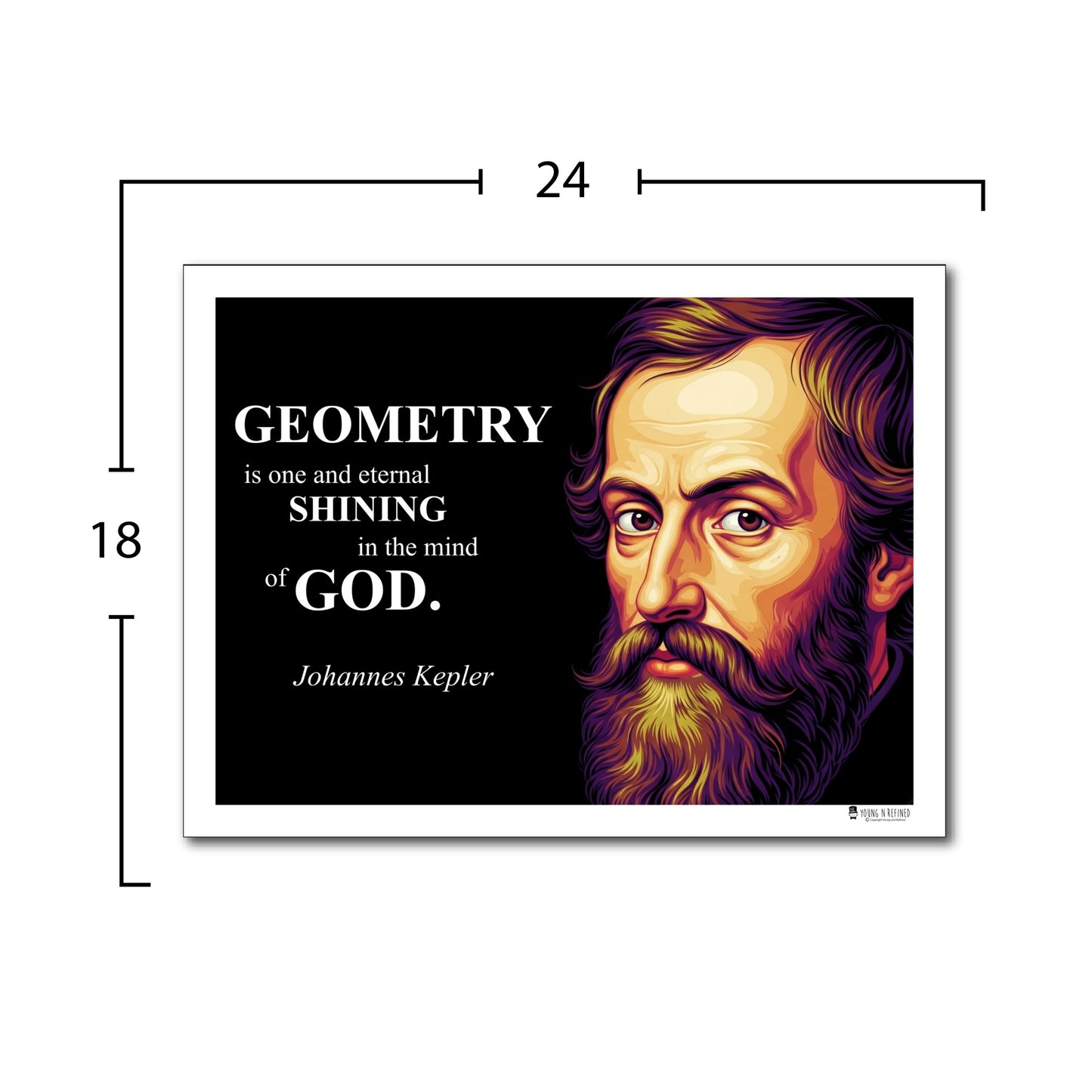 Johannes Kepler Inspirational Quote Poster - "GEOMETRY is one and eternal..."