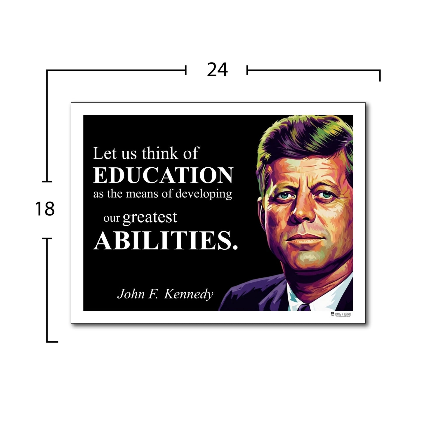 John F. Kennedy Inspirational Quote Wall Art