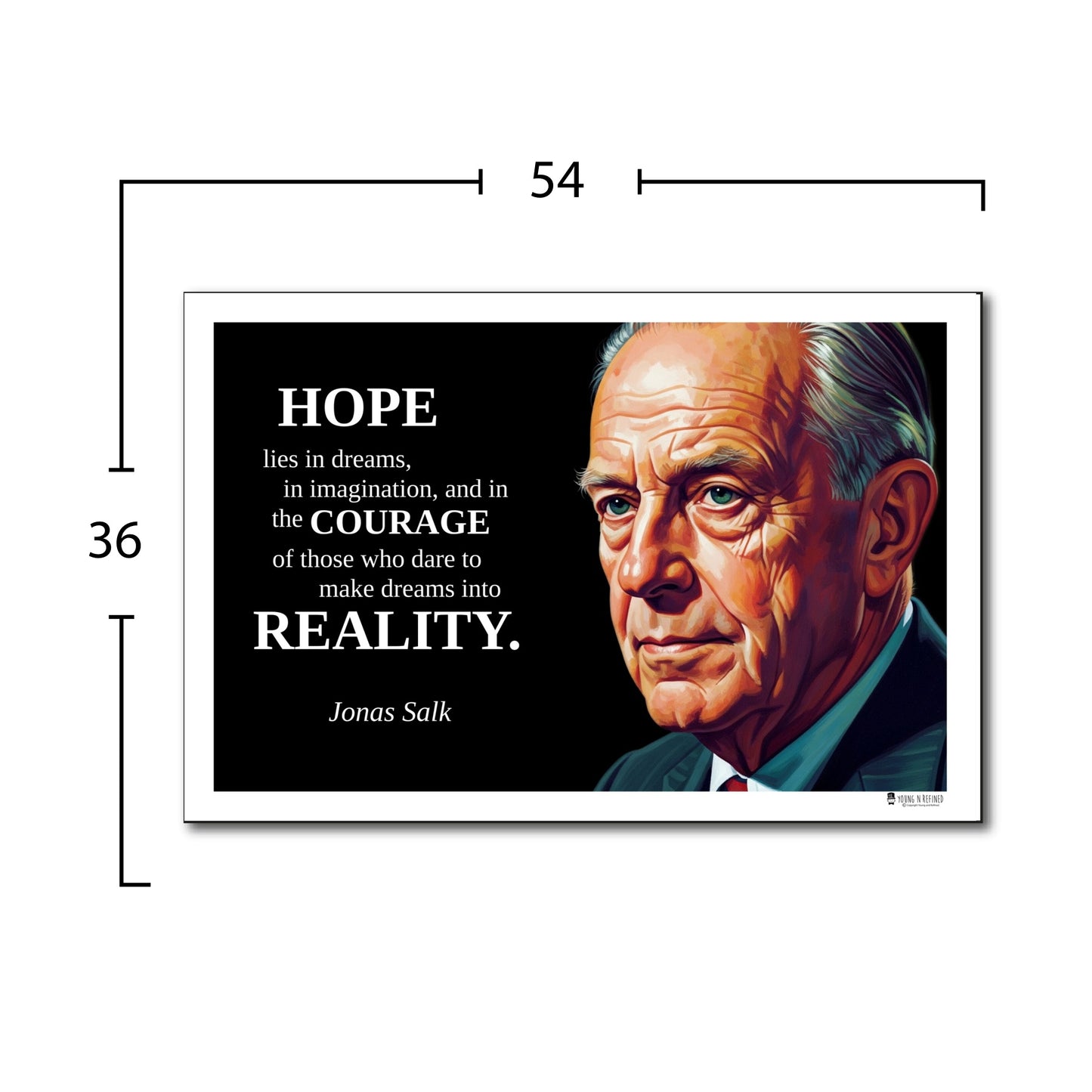Jonas Salk Inspirational Quote Poster - "HOPE lies in dreams..."