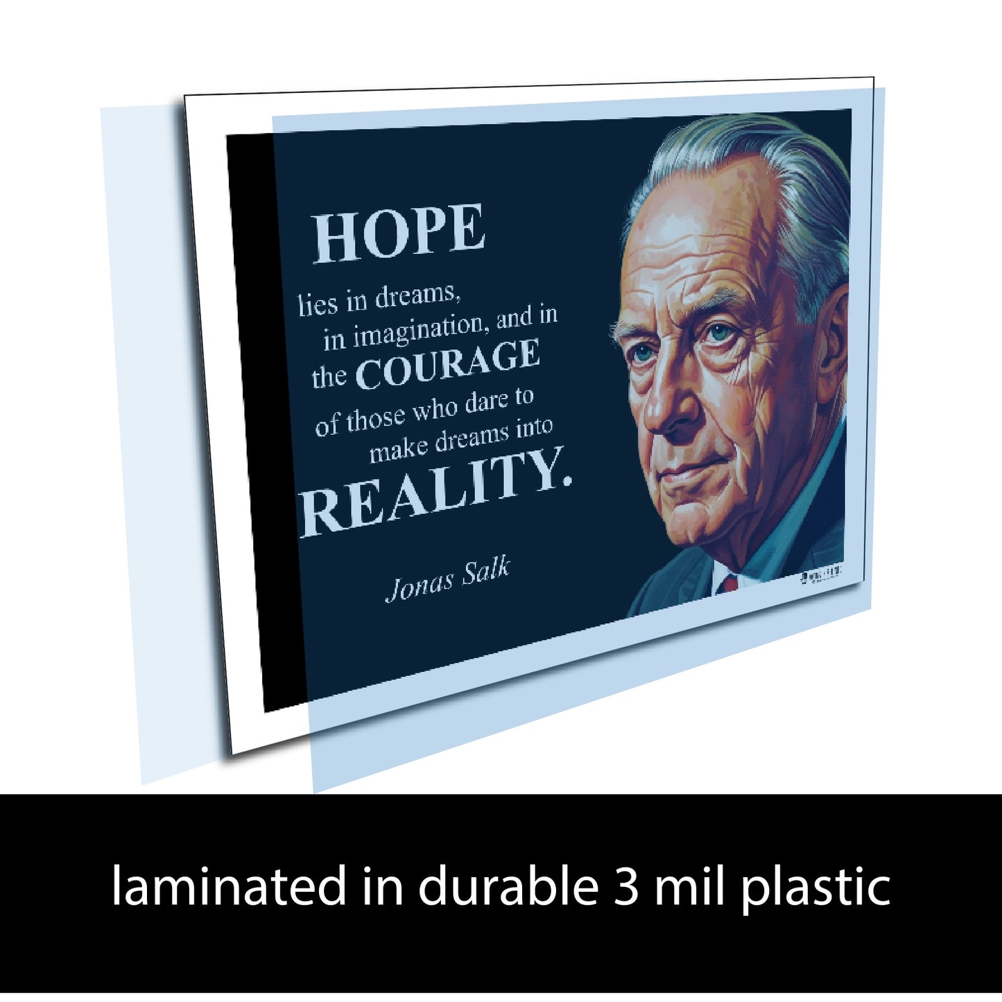 Jonas Salk Inspirational Quote Poster - "HOPE lies in dreams..."