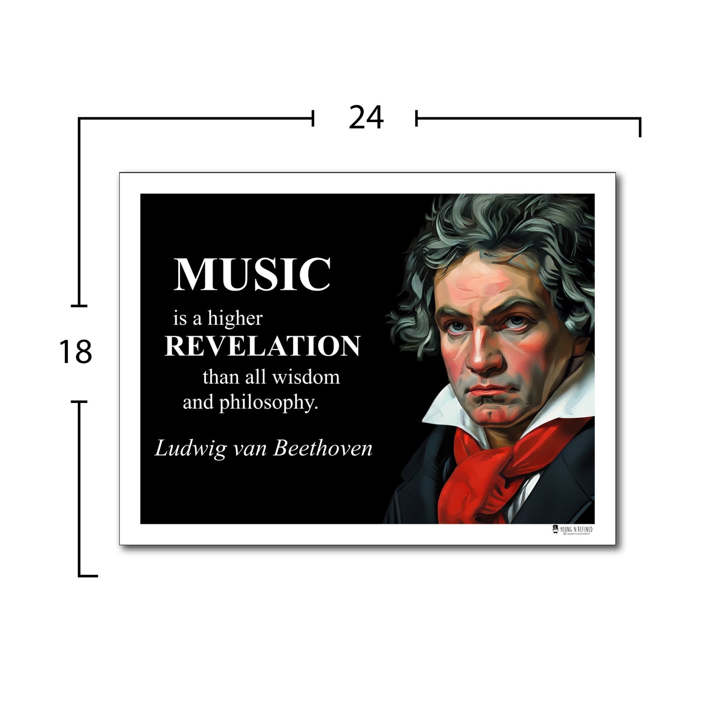 Ludwig van Beethoven Inspirational Quote Wall Art