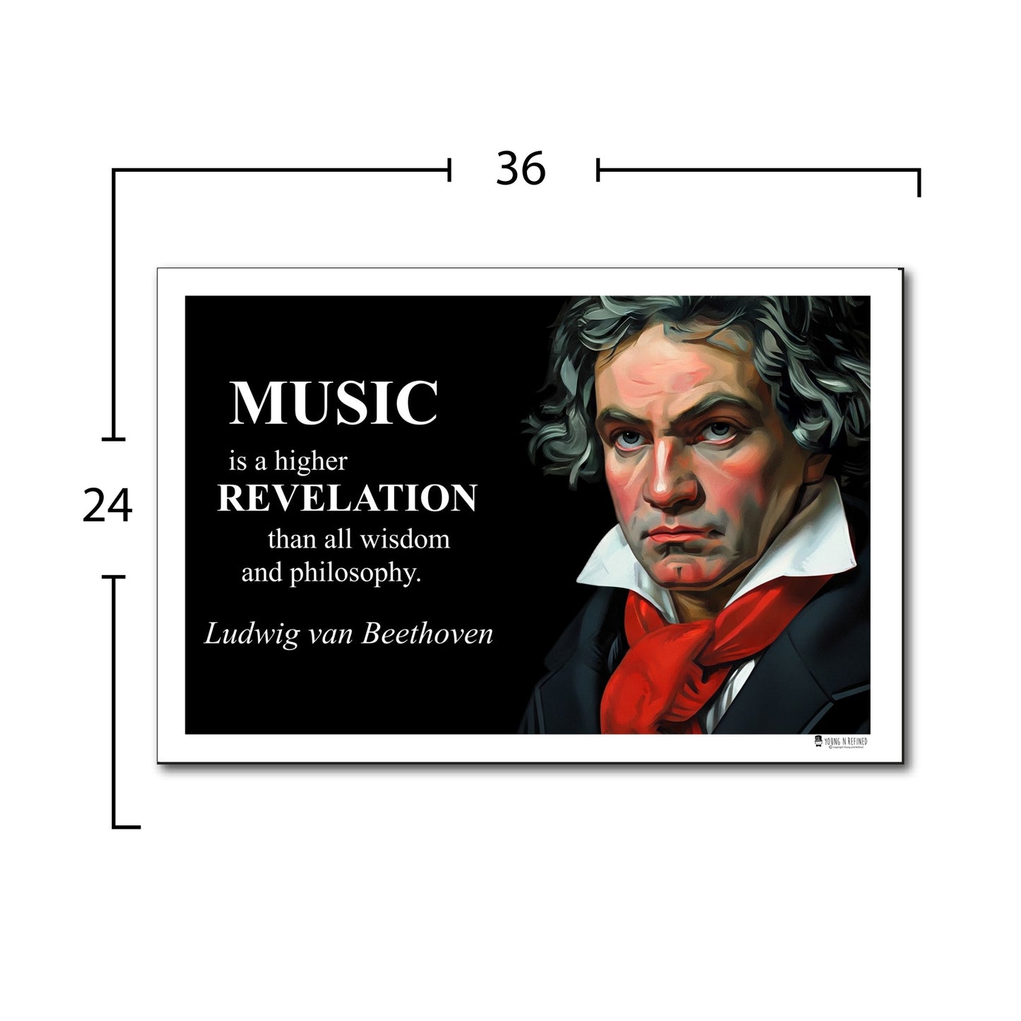 Ludwig van Beethoven Inspirational Quote Wall Art