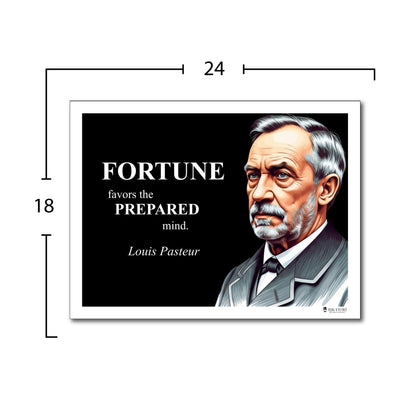 Louis Pasteur Inspirational Quote Poster - "FORTUNE favors the PREPARED mind."