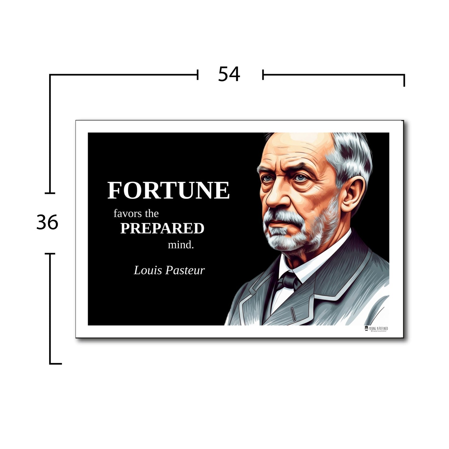 Louis Pasteur Inspirational Quote Poster - "FORTUNE favors the PREPARED mind."
