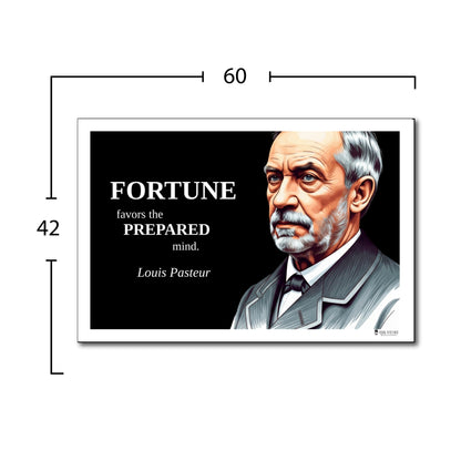 Louis Pasteur Inspirational Quote Poster - "FORTUNE favors the PREPARED mind."