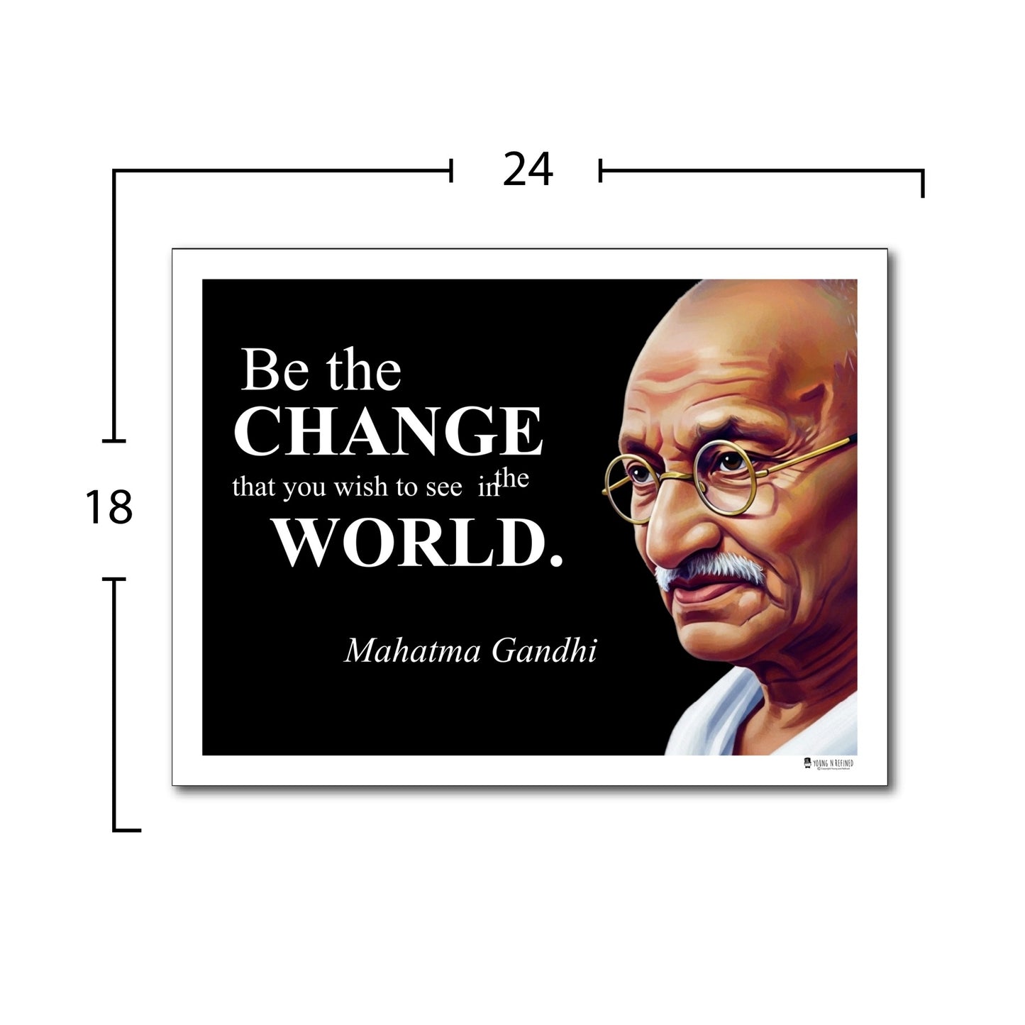 Mahatma Gandhi Inspirational Quote Poster - Young N Refined
