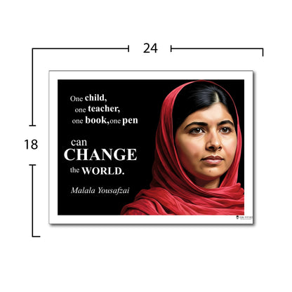Malala Yousafzai Inspirational Quote Poster - Young N Refined