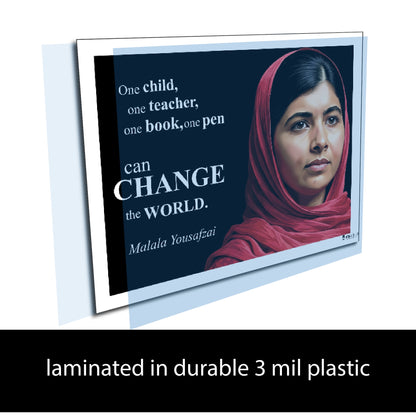 Malala Yousafzai Inspirational Quote Poster - Young N Refined