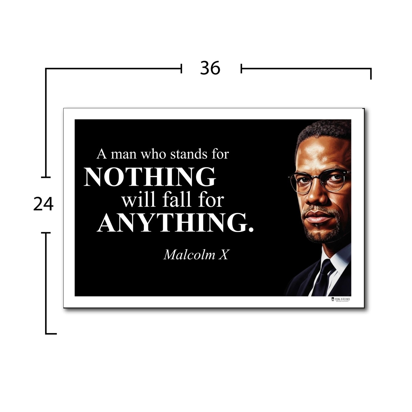 Malcolm X Inspirational Quote Poster - Young N Refined