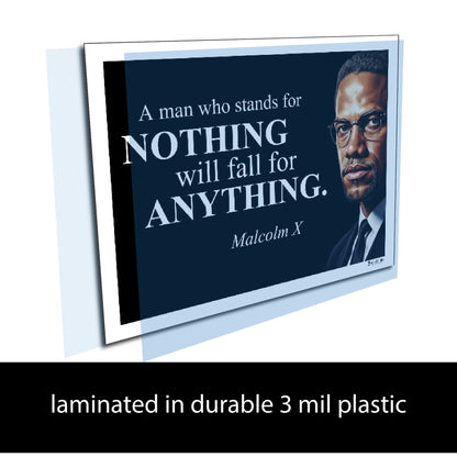 Malcolm X Inspirational Quote Poster - Young N Refined