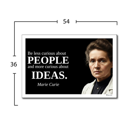 Marie Curie Inspirational Quote Poster - "Be less curious about PEOPLE..."