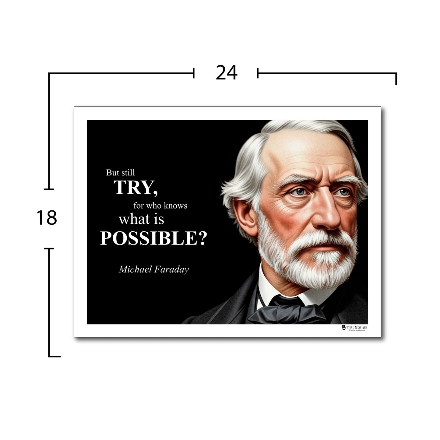 Michael Faraday Inspirational Quote Poster - "But still TRY..."