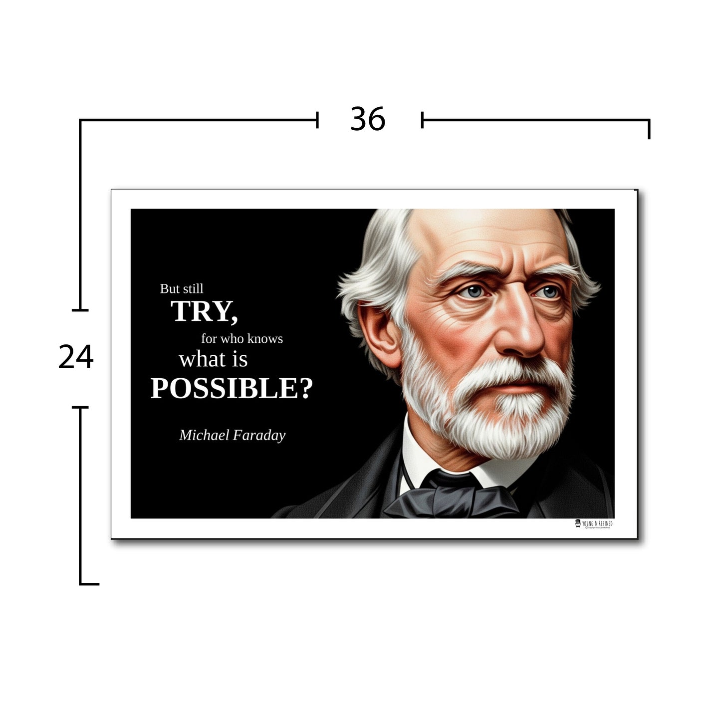 Michael Faraday Inspirational Quote Poster - "But still TRY..."
