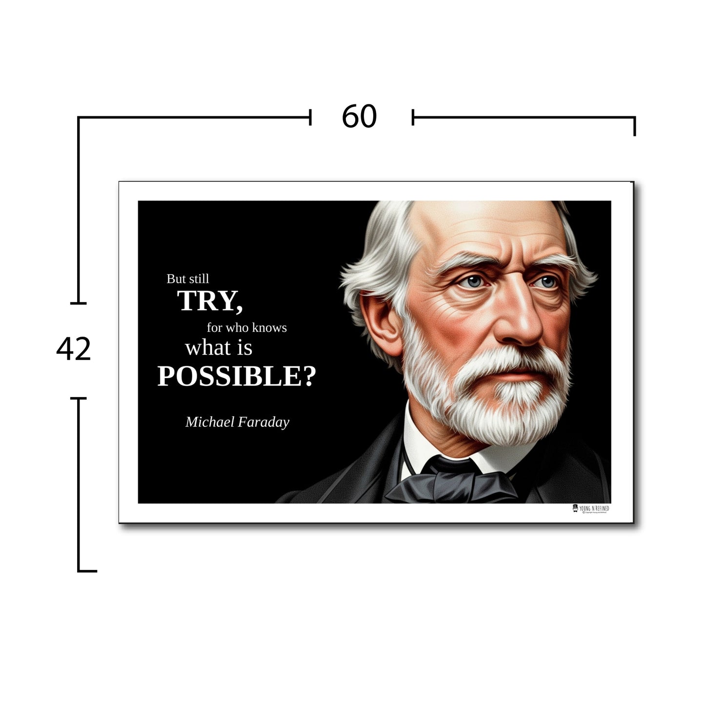 Michael Faraday Inspirational Quote Poster - "But still TRY..."
