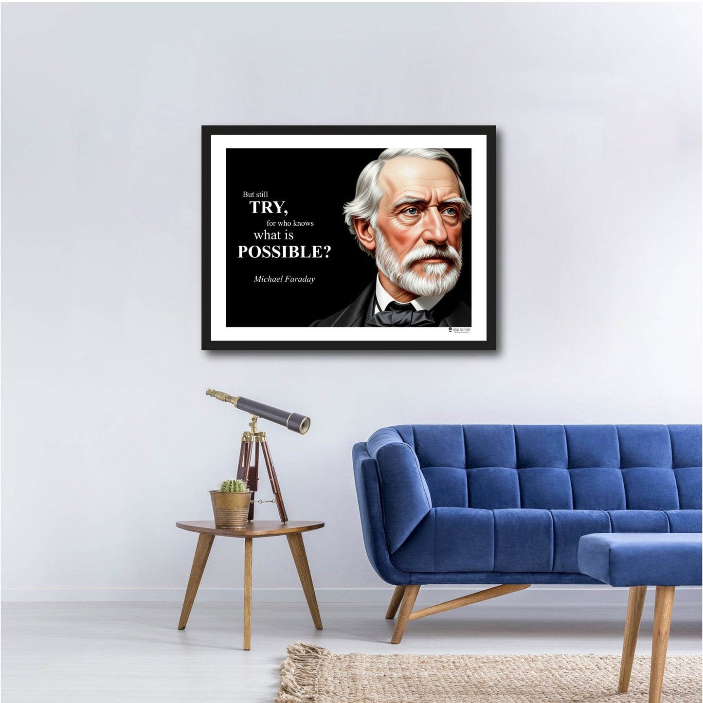 Michael Faraday Inspirational Quote Poster - "But still TRY..."