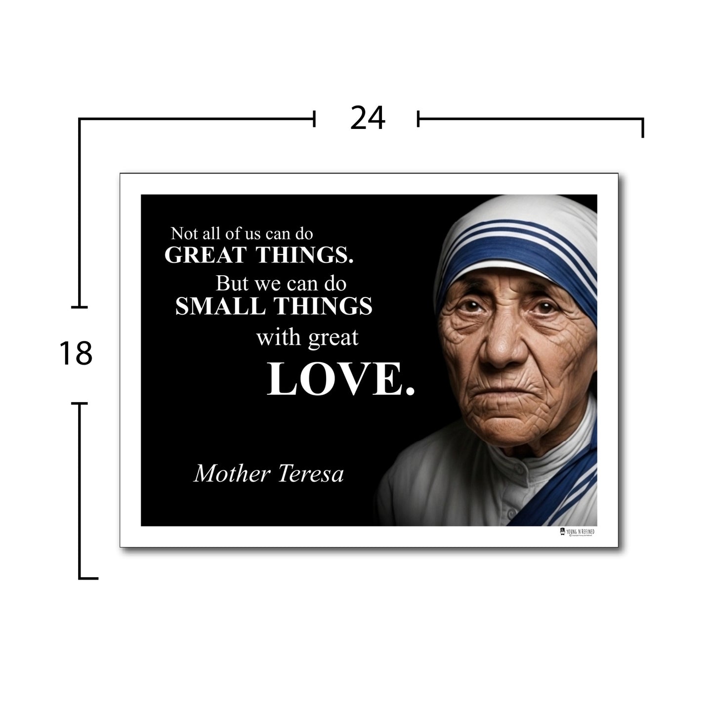 Mother Teresa Inspirational Quote Poster - Young N Refined