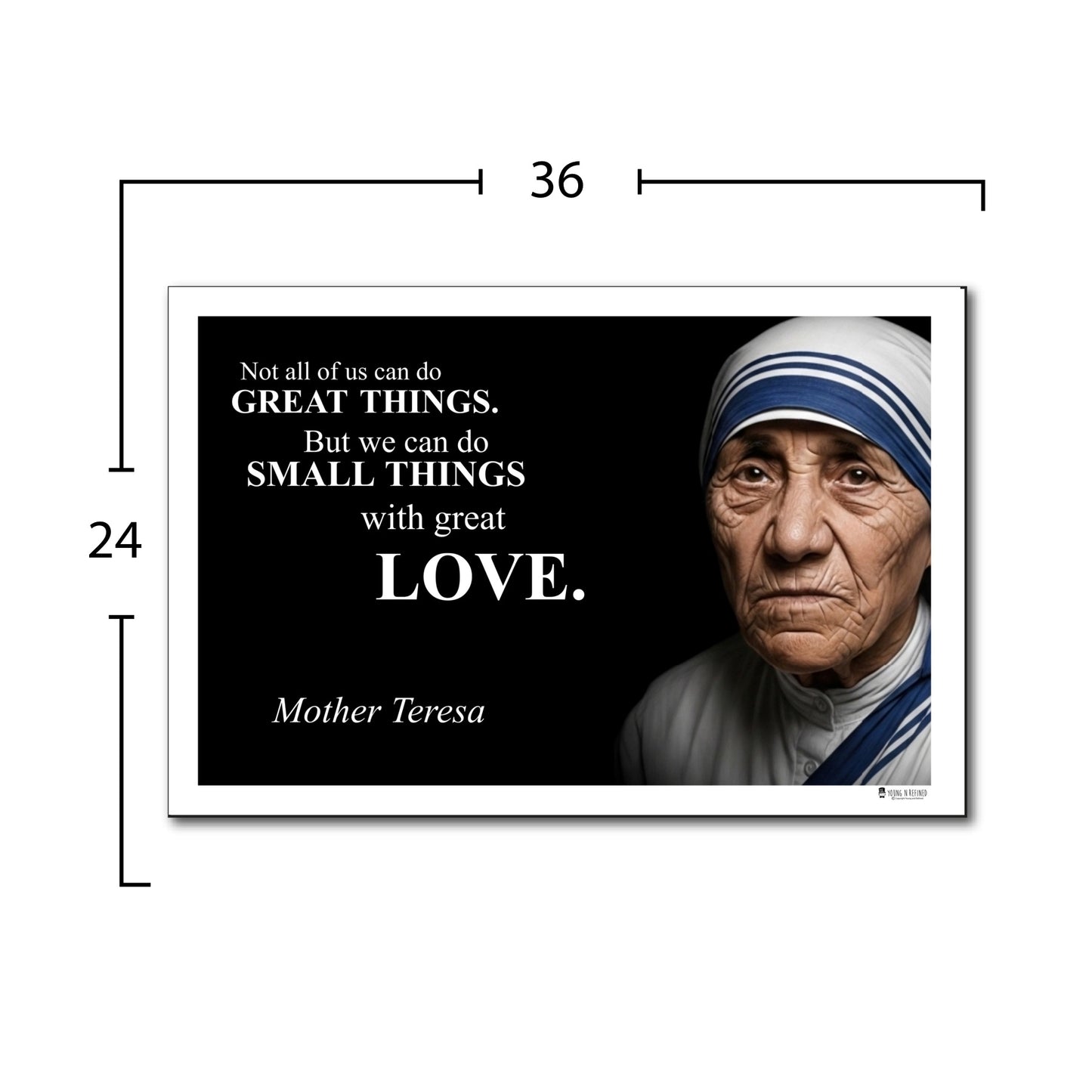 Mother Teresa Inspirational Quote Poster - Young N Refined