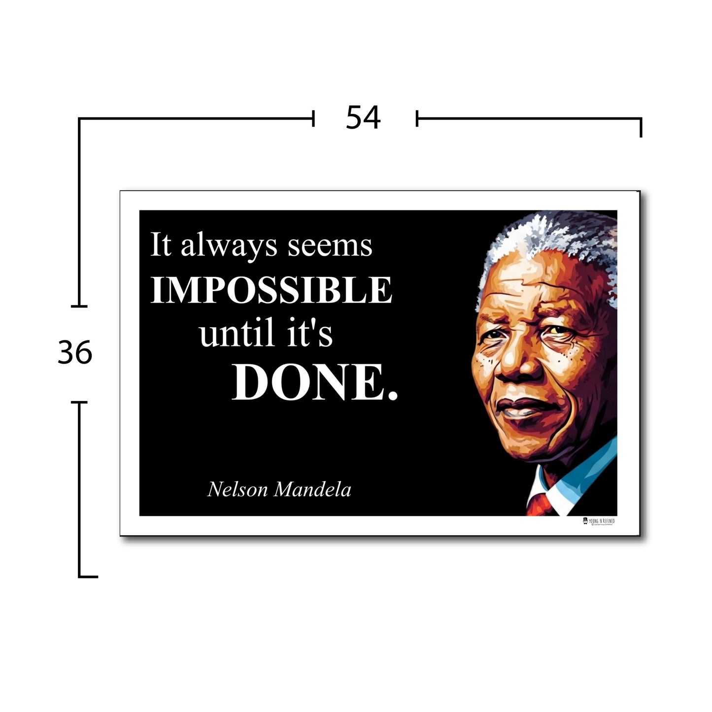 Nelson Mandela Inspirational Quote Poster - Young N Refined