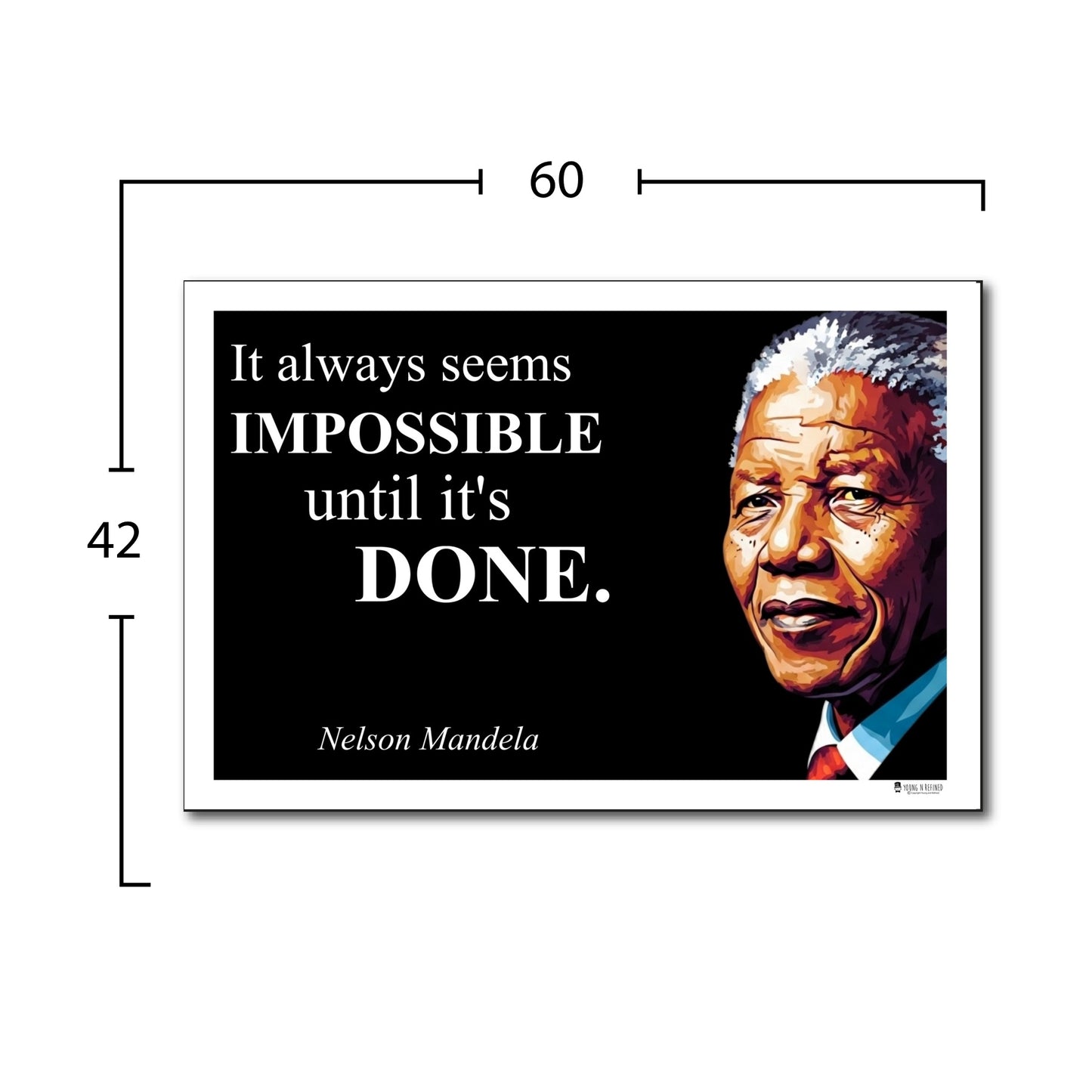 Nelson Mandela Inspirational Quote Poster - Young N Refined
