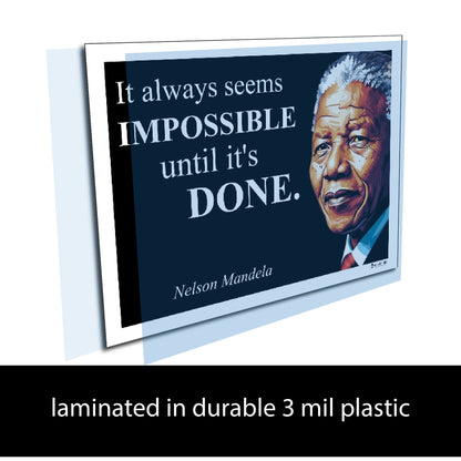 Nelson Mandela Inspirational Quote Poster - Young N Refined