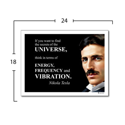 Nikola Tesla Inspirational Quote Poster - "If you want to find the secrets..."