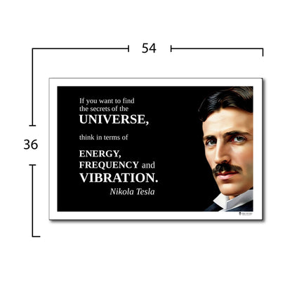 Nikola Tesla Inspirational Quote Poster - "If you want to find the secrets..."