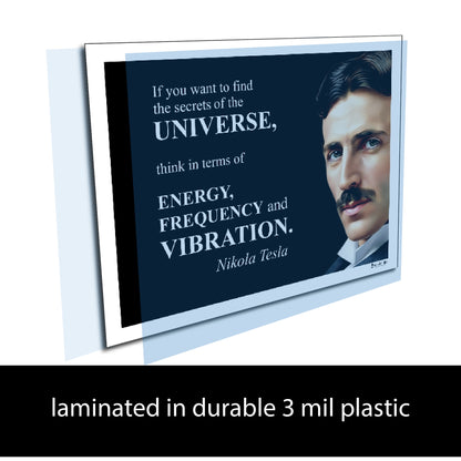 Nikola Tesla Inspirational Quote Poster - "If you want to find the secrets..."