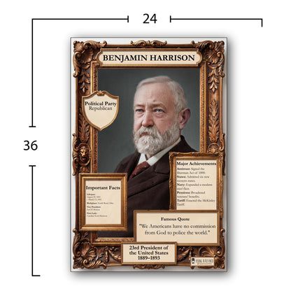 US President Benjamin Harrison Inspirational Quote Poster - Young N Refined