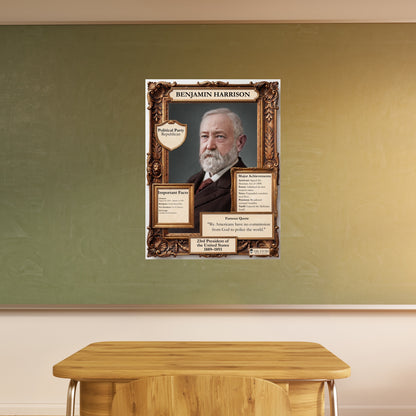 US President Benjamin Harrison Inspirational Quote Poster - Young N Refined