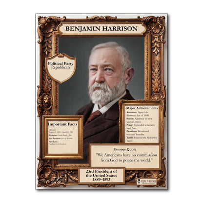 US President Benjamin Harrison Inspirational Quote Poster - Young N Refined