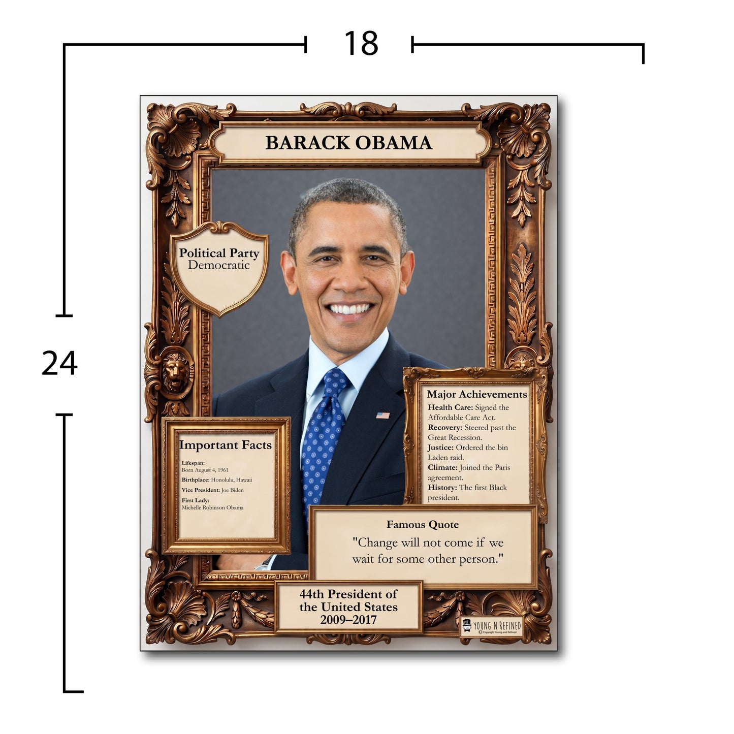 US President Barack Obama Inspirational Quote Poster - Young N Refined