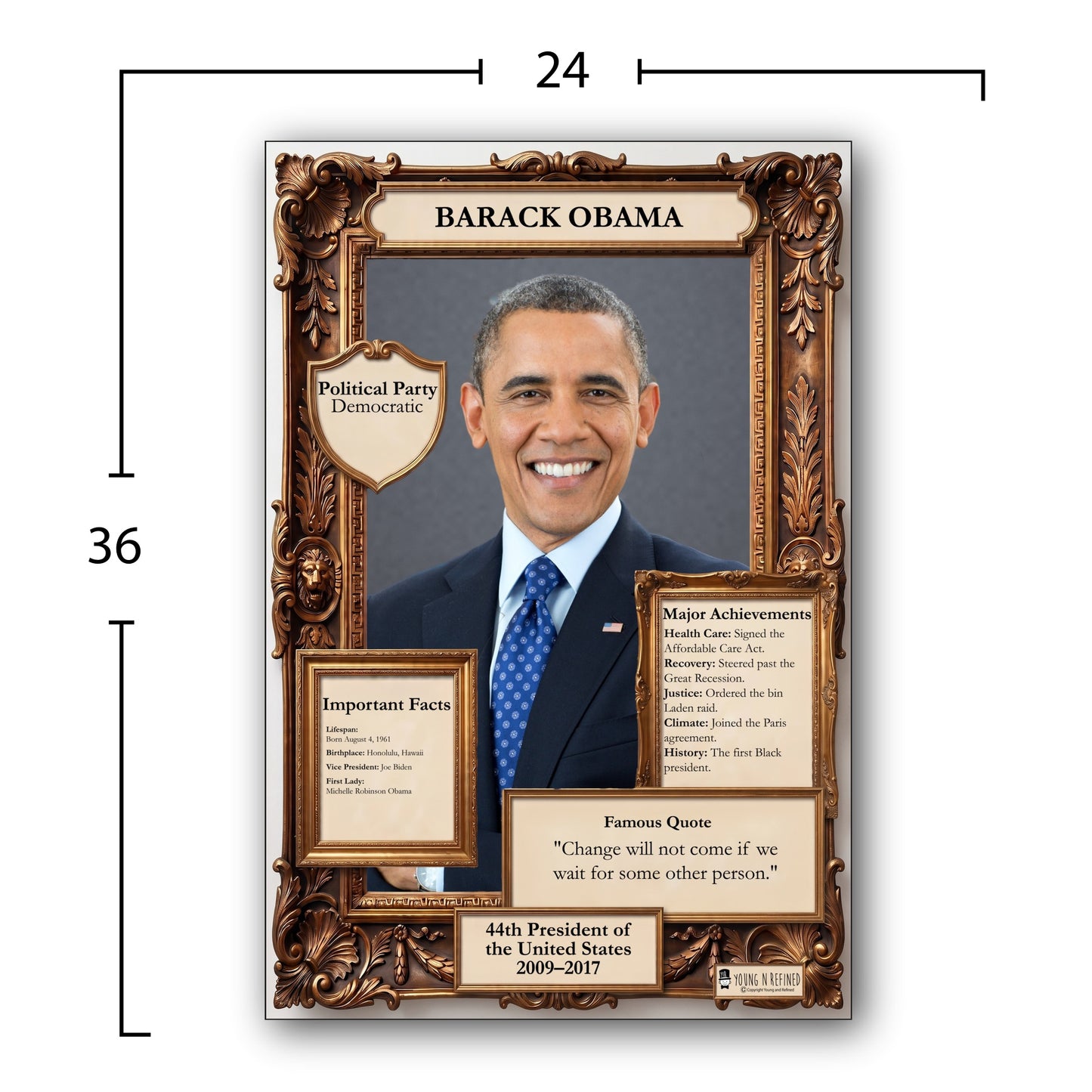 US President Barack Obama Inspirational Quote Poster - Young N Refined