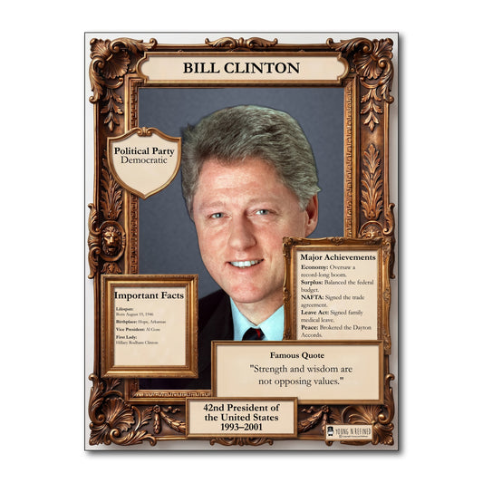 US President Bill Clinton Inspirational Quote Poster - Young N Refined