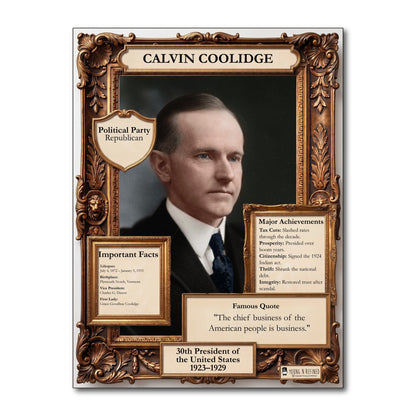 US President Calvin Coolidge Inspirational Quote Poster - Young N Refined