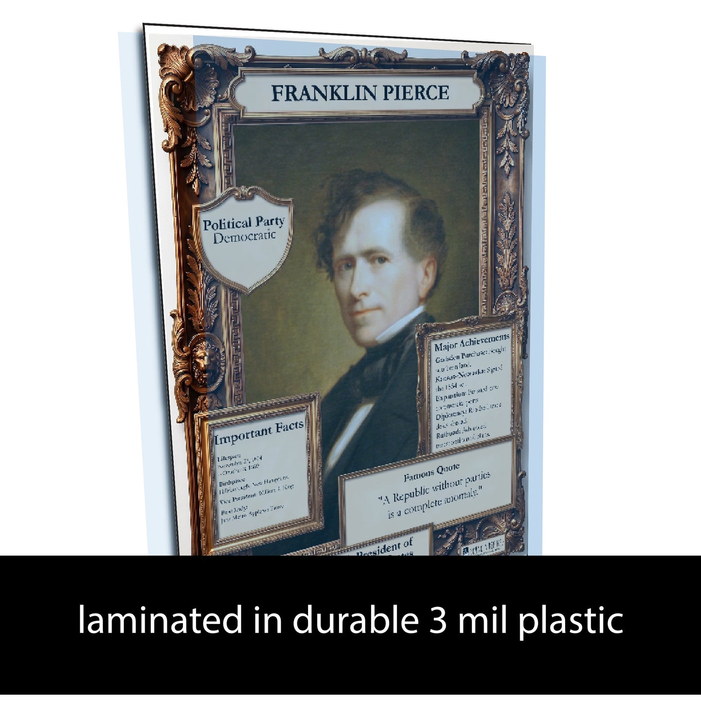 US President Franklin Pierce Inspirational Quote Poster - Young N Refined