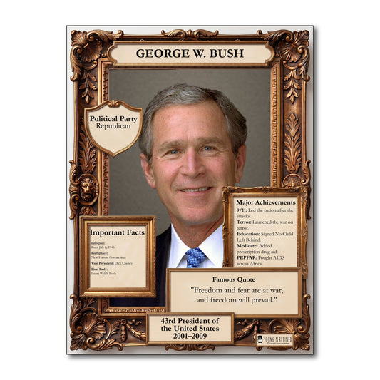 US President George W. Bush Inspirational Quote Poster - Young N Refined