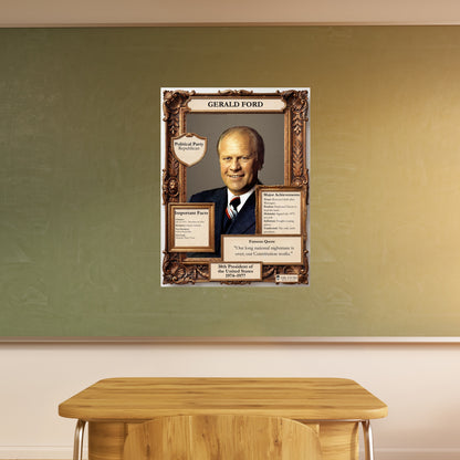 US President Gerald Ford Inspirational Quote Poster - Young N Refined
