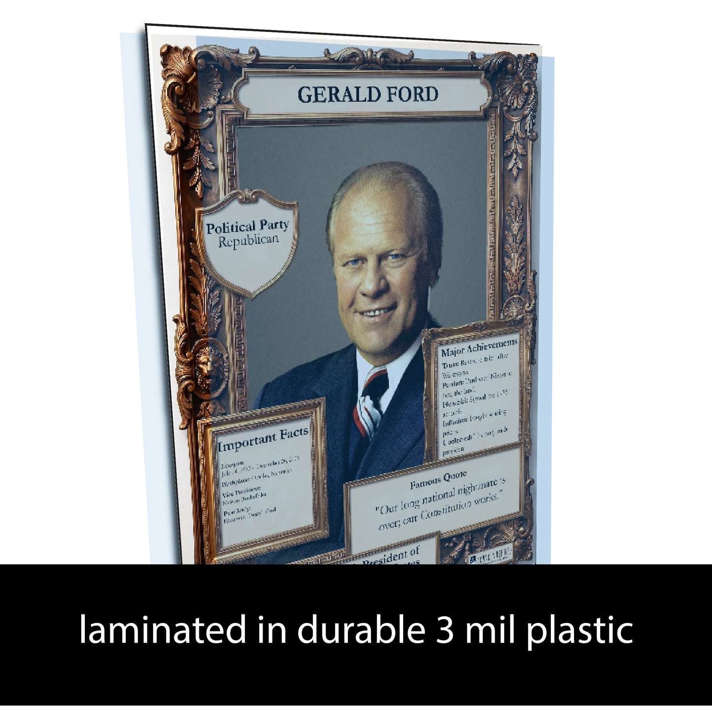 US President Gerald Ford Inspirational Quote Poster - Young N Refined