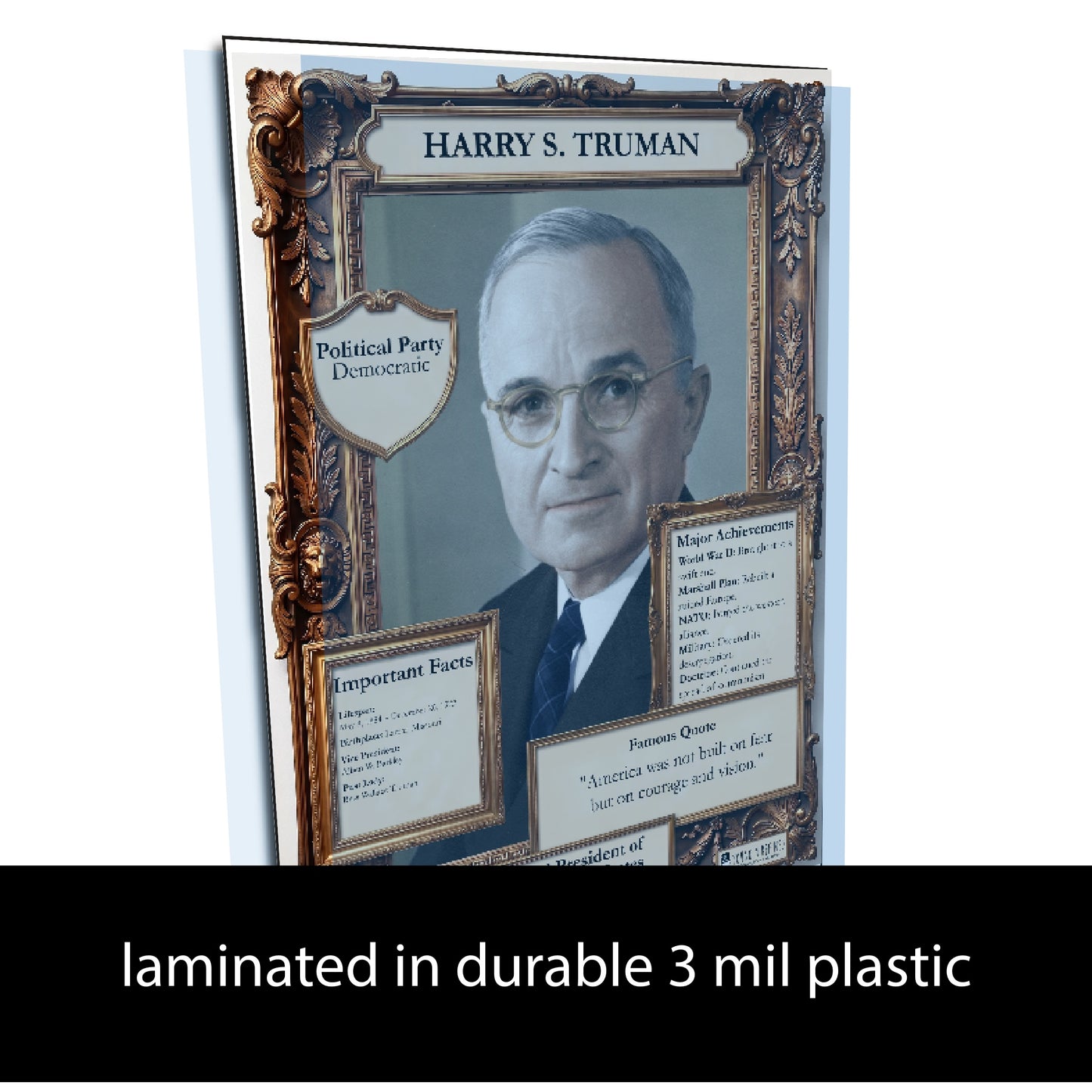 US President Harry S. Truman Inspirational Quote Poster - Young N Refined