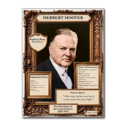 US President Herbert Hoover Inspirational Quote Poster - Young N Refined