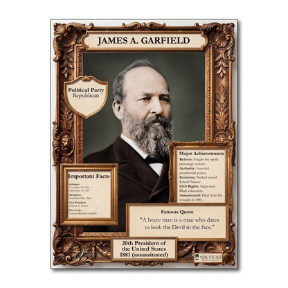 US President James A. Garfield Inspirational Quote Poster - Young N Refined
