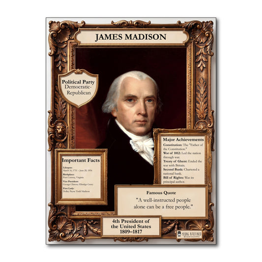 US President James Madison Inspirational Quote Poster - Young N Refined
