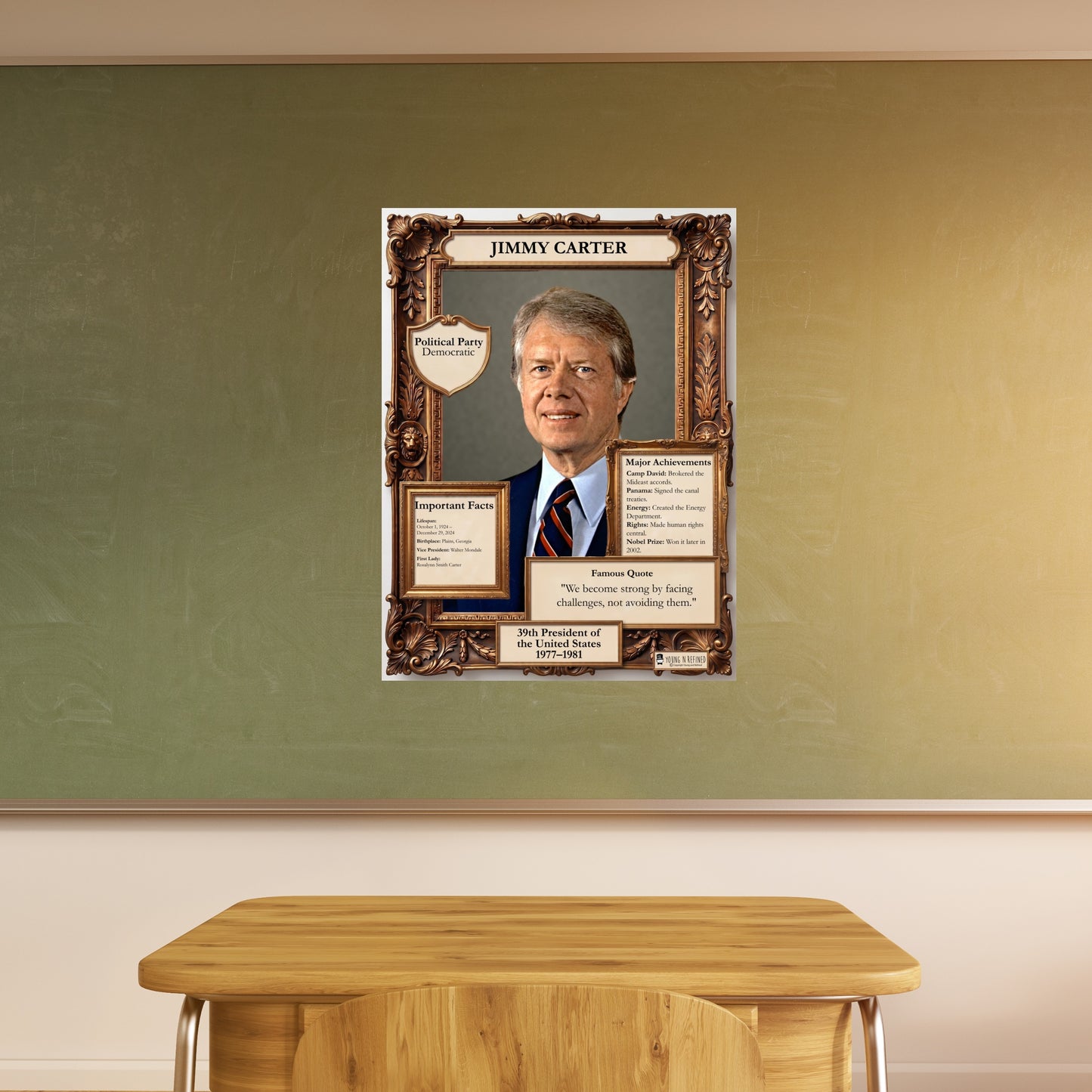 US President Jimmy Carter Inspirational Quote Poster - Young N Refined
