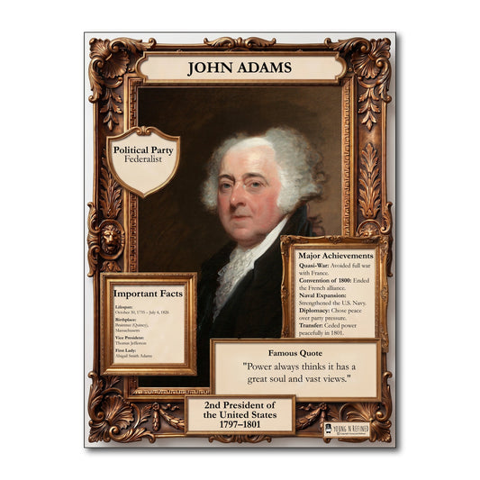 US President John Adams Inspirational Quote Poster - Young N Refined